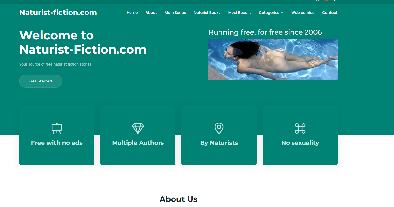 Screenshot of Naturist-fiction.com